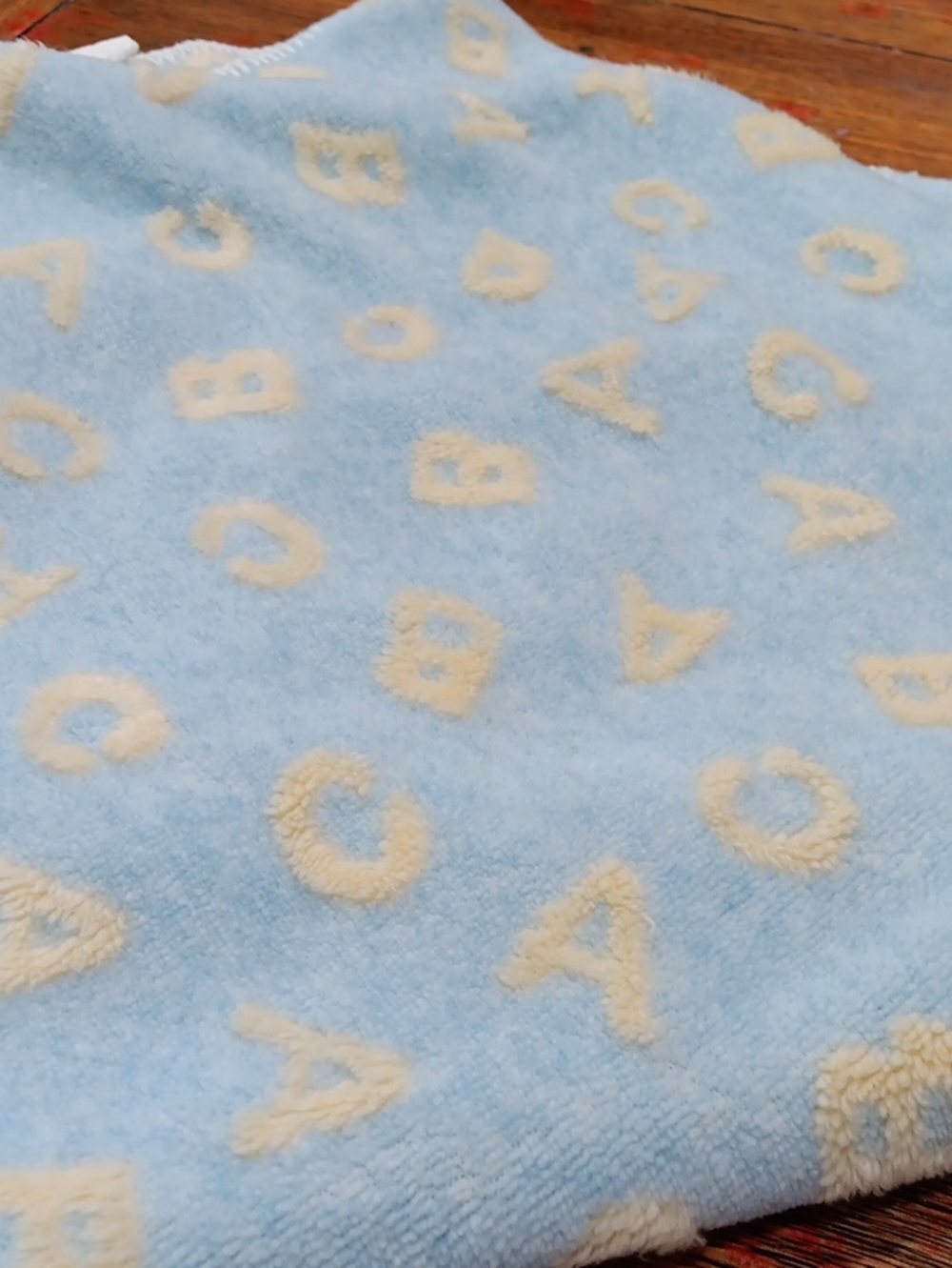 Plush Blue Alphabet Baby Blanket - Unbranded